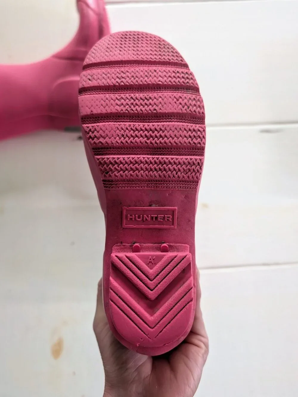 Hunter Original Kids Pink Rain Boots Big Girls Size 4 Waterproof Rubber Classic